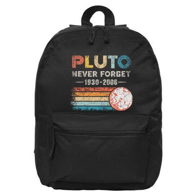 Never Forget Pluto Retro Style Funny Space Science 16 in Basic Backpack