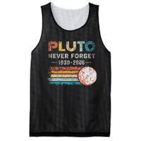 Never Forget Pluto Retro Style Funny Space Science Mesh Reversible Basketball Jersey Tank