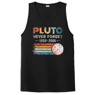 Never Forget Pluto Retro Style Funny Space Science PosiCharge Competitor Tank