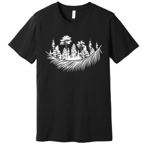 Nature Forest Plants Trees Camping Hiking Premium T-Shirt