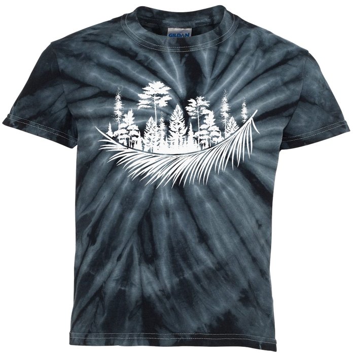 Nature Forest Plants Trees Camping Hiking Kids Tie-Dye T-Shirt