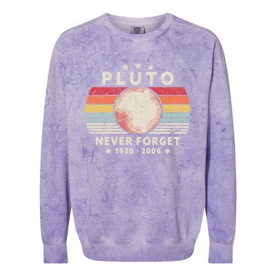 Never Forget Pluto Shirt. Retro Style Funny Space, Science Colorblast Crewneck Sweatshirt