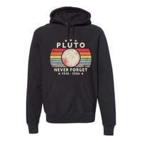 Never Forget Pluto Shirt. Retro Style Funny Space, Science Premium Hoodie