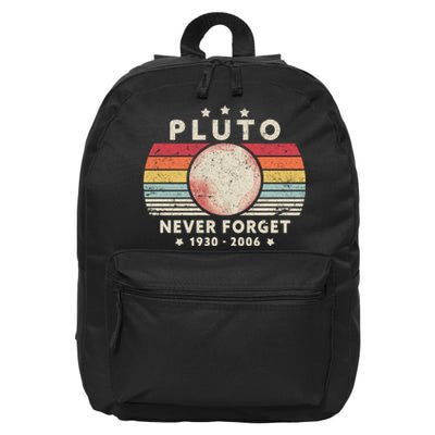 Never Forget Pluto Shirt. Retro Style Funny Space, Science 16 in Basic Backpack