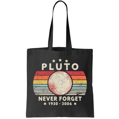 Never Forget Pluto Shirt. Retro Style Funny Space, Science Tote Bag