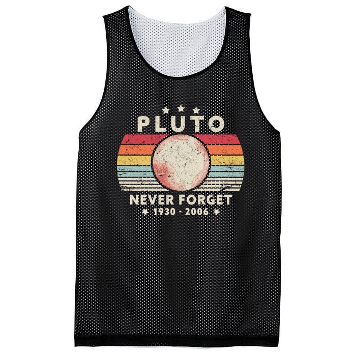 Never Forget Pluto Shirt. Retro Style Funny Space, Science Mesh Reversible Basketball Jersey Tank