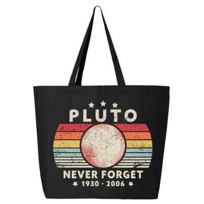 Never Forget Pluto Shirt. Retro Style Funny Space, Science 25L Jumbo Tote