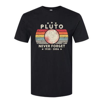 Never Forget Pluto Shirt. Retro Style Funny Space, Science Softstyle CVC T-Shirt