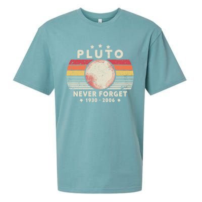 Never Forget Pluto Shirt. Retro Style Funny Space, Science Sueded Cloud Jersey T-Shirt