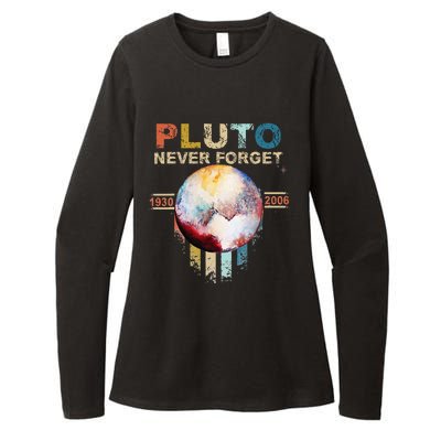 Never Forget Pluto Retro Style Womens CVC Long Sleeve Shirt