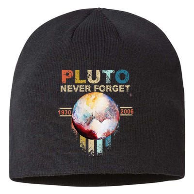 Never Forget Pluto Retro Style Sustainable Beanie