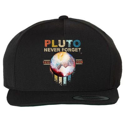 Never Forget Pluto Retro Style Wool Snapback Cap