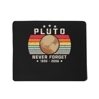Never Forget Pluto . Retro Style Funny Space, Science Mousepad