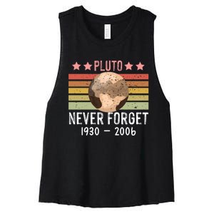 Never Forget Pluto Women's Racerback Cropped Tank