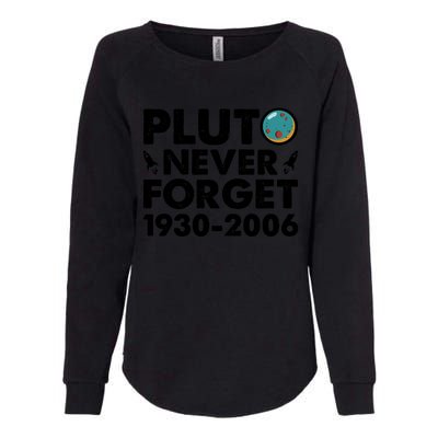 Never Forget Pluto T Womens California Wash Sweatshirt