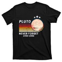 Never Forget Pluto, Retro Style Funny Space T-Shirt