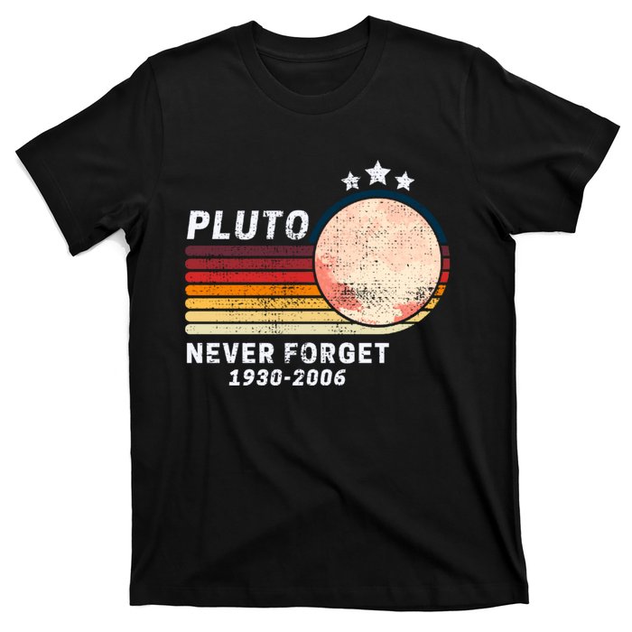 Never Forget Pluto, Retro Style Funny Space T-Shirt