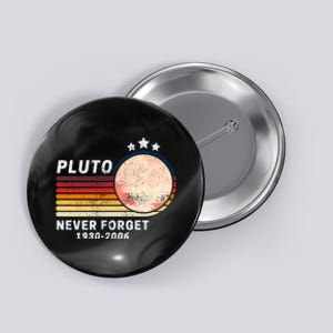 Never Forget Pluto, Retro Style Funny Space Button