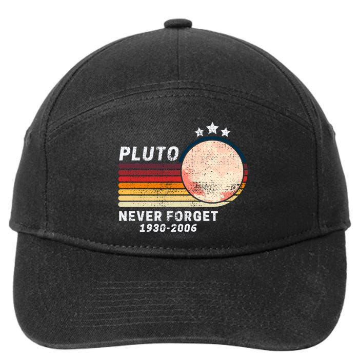 Never Forget Pluto, Retro Style Funny Space 7-Panel Snapback Hat