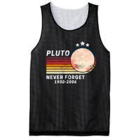 Never Forget Pluto, Retro Style Funny Space Mesh Reversible Basketball Jersey Tank