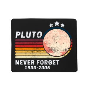 Never Forget Pluto, Retro Style Funny Space Mousepad