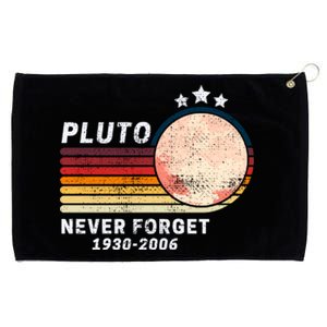 Never Forget Pluto, Retro Style Funny Space Grommeted Golf Towel