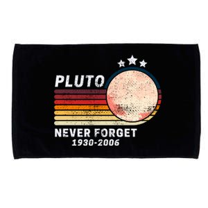 Never Forget Pluto, Retro Style Funny Space Microfiber Hand Towel