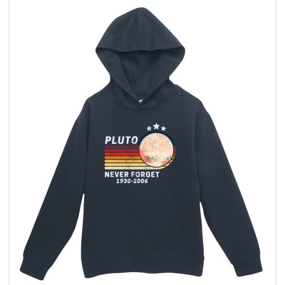 Never Forget Pluto, Retro Style Funny Space Urban Pullover Hoodie