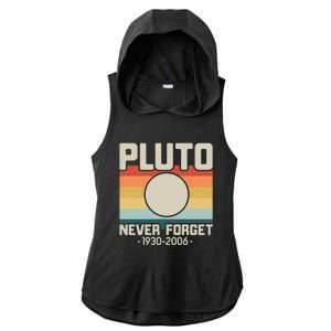 Never Forget Pluto Funny Retro Style Ladies PosiCharge Tri-Blend Wicking Draft Hoodie Tank