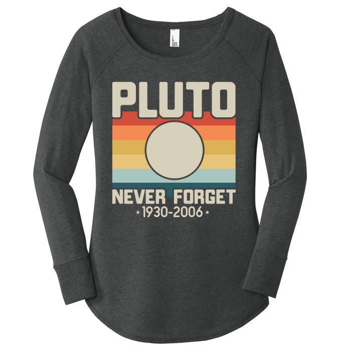 Never Forget Pluto Funny Retro Style Women's Perfect Tri Tunic Long Sleeve Shirt