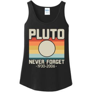 Never Forget Pluto Funny Retro Style Ladies Essential Tank