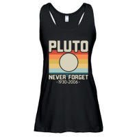 Never Forget Pluto Funny Retro Style Ladies Essential Flowy Tank