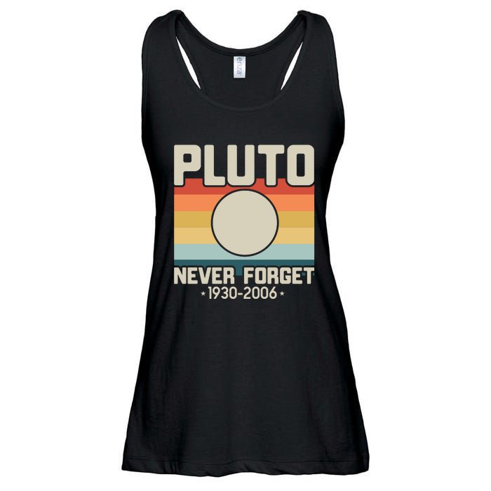 Never Forget Pluto Funny Retro Style Ladies Essential Flowy Tank