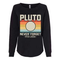 Never Forget Pluto Funny Retro Style Womens California Wash Sweatshirt