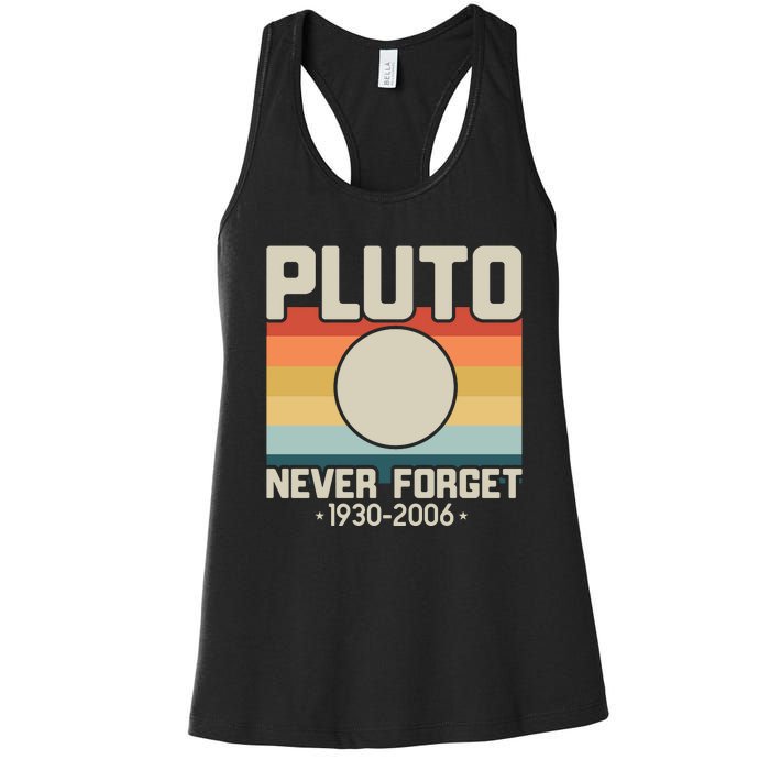 Never Forget Pluto Funny Retro Style Women's Racerback Tank