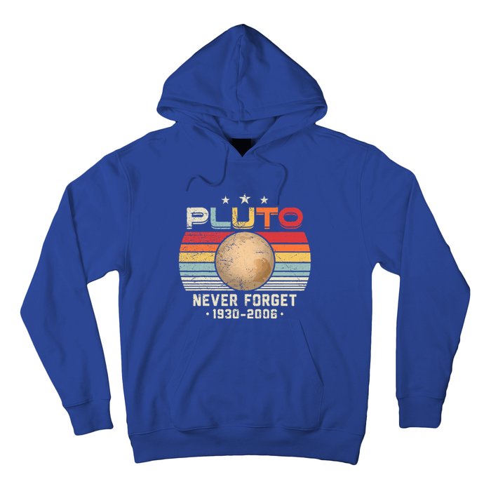 Never Forget Pluto Retro Funny Science Space Hoodie