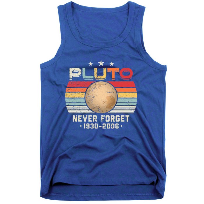 Never Forget Pluto Retro Funny Science Space Tank Top