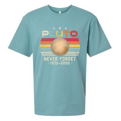 Never Forget Pluto Retro Funny Science Space Sueded Cloud Jersey T-Shirt