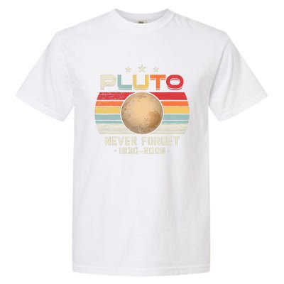 Never Forget Pluto Retro Funny Science Space Garment-Dyed Heavyweight T-Shirt