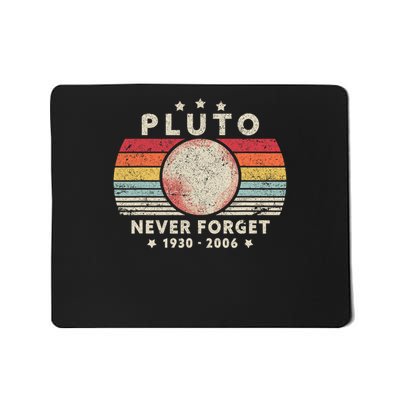 Never Forget Pluto . Retro Style Funny Space Science Mousepad