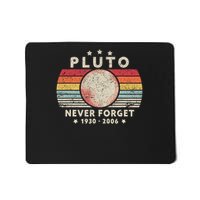 Never Forget Pluto . Retro Style Funny Space Science Mousepad
