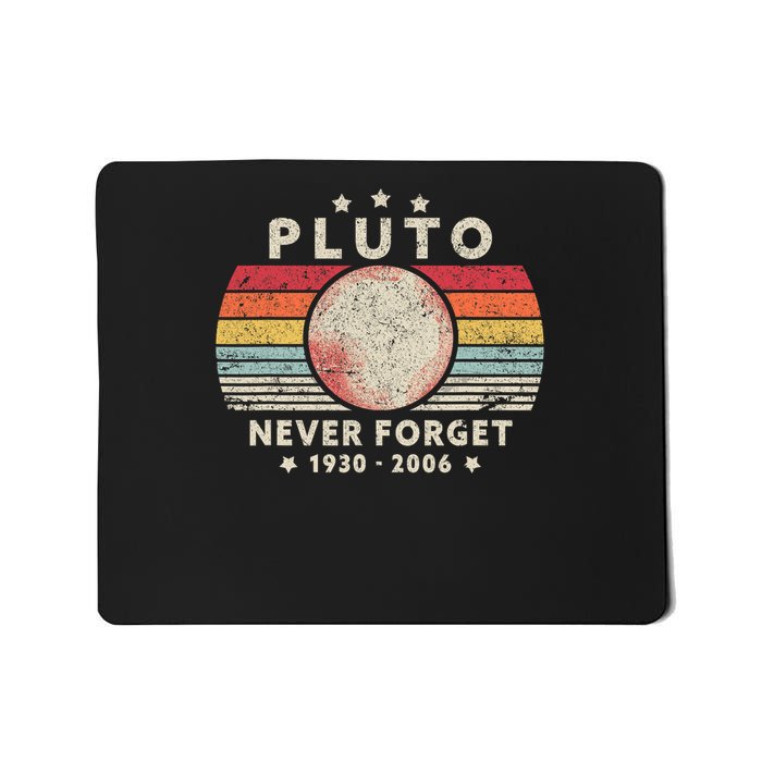 Never Forget Pluto . Retro Style Funny Space Science Mousepad