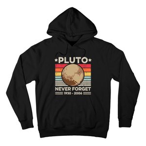 Never Forget Pluto S Funny Retro Planet Space Science Hoodie