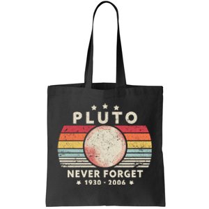 Never Forget Pluto Retro Style Funny Space Science Tote Bag