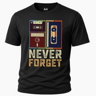 Never Forget Retro Vintage Cool 80s 90s Funny Geeky Nerdy Performance Shirt