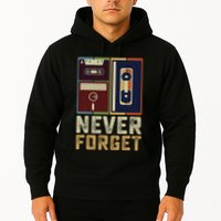 Never Forget Retro Vintage Cool 80s 90s Funny Geeky Nerdy Hoodie