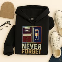 Never Forget Retro Vintage Cool 80s 90s Funny Geeky Nerdy Hoodie