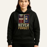 Never Forget Retro Vintage Cool 80s 90s Funny Geeky Nerdy Hoodie