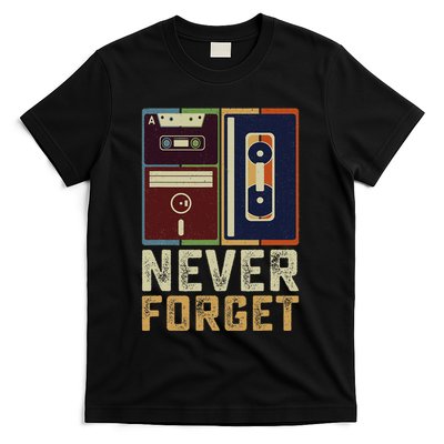 Never Forget Retro Vintage Cool 80s 90s Funny Geeky Nerdy T-Shirt