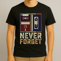 Never Forget Retro Vintage Cool 80s 90s Funny Geeky Nerdy T-Shirt